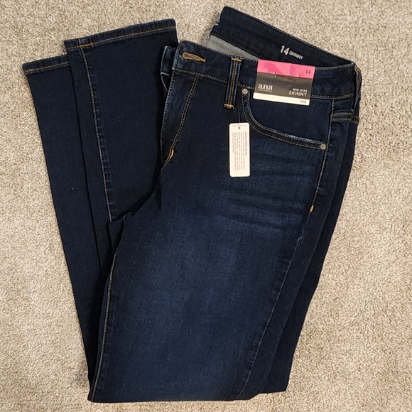 ANA NWT dark wash skinny stretch jean size 14 - Picture 5 of 8
